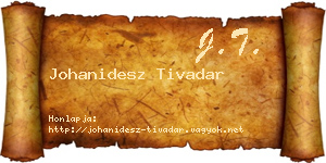Johanidesz Tivadar névjegykártya
