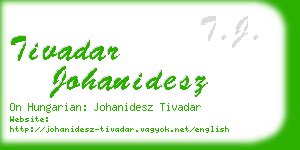 tivadar johanidesz business card